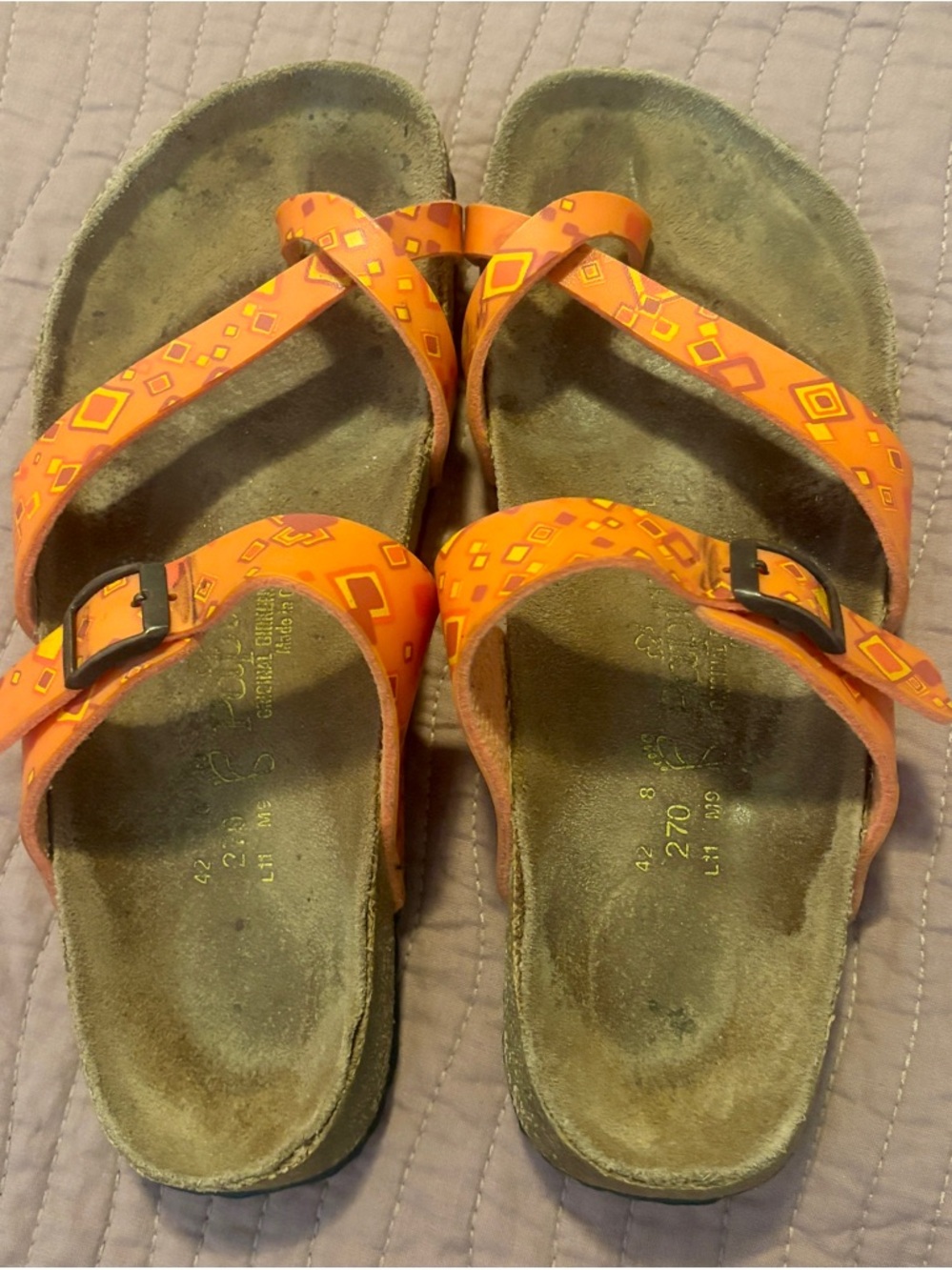 Birkenstock Papillio Orange Patterned Strappy Sandals